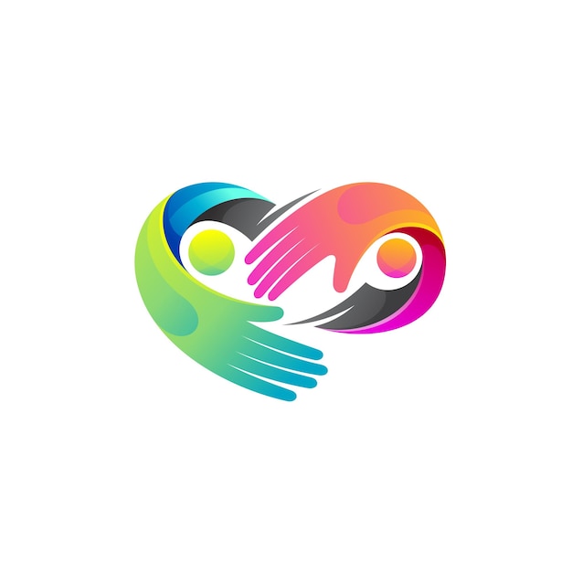 People Care-Logo mit Handshake-Design lieben Community-Logos
