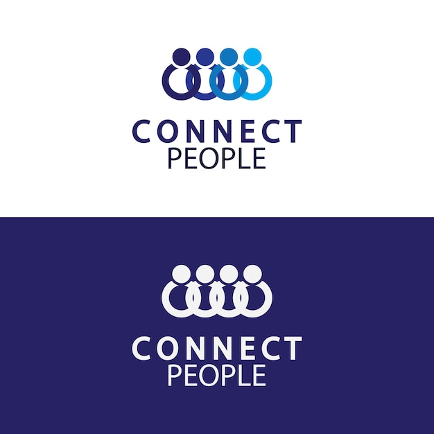 People connect-logo-design-vorlage verbindungslogo für unternehmen