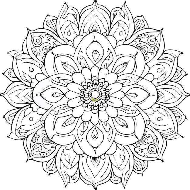 Perfekt symmetrisches mandala-design, paisley-design, vektorillustration, strichzeichnungen