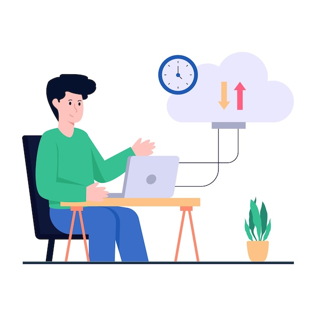 Perfekte designillustration der cloud-datenübertragung