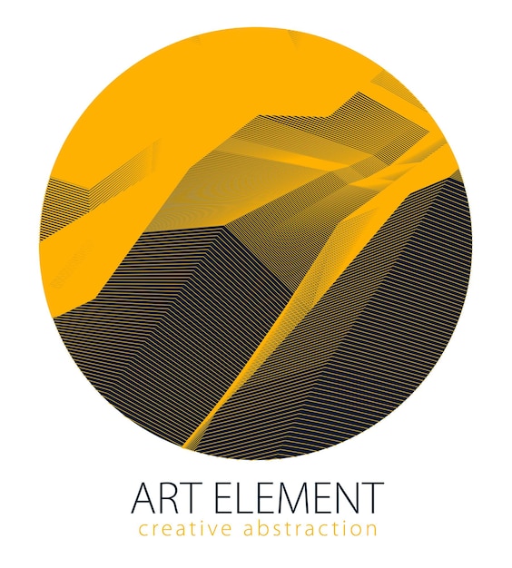 Perfektes Kunst- und Designelement mit großartigen Linien, oberflächlicher Textur in Form eines Kreises, Vektorabstrakt, 3D-Perspektive, Hintergrund für Layouts, Plakate, Banner, Druck und Web, Cool und beweglich