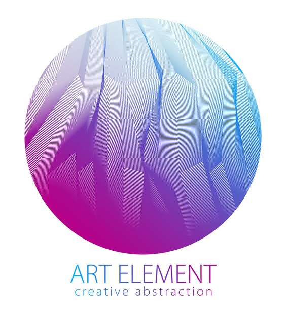 Perfektes Kunst- und Designelement mit großer Linienoberflächenstruktur in Form eines Kreises. Vektor abstrakter 3D-Perspektivhintergrund für Layouts, Poster, Banner, Print und Web. Cool und bewegt.