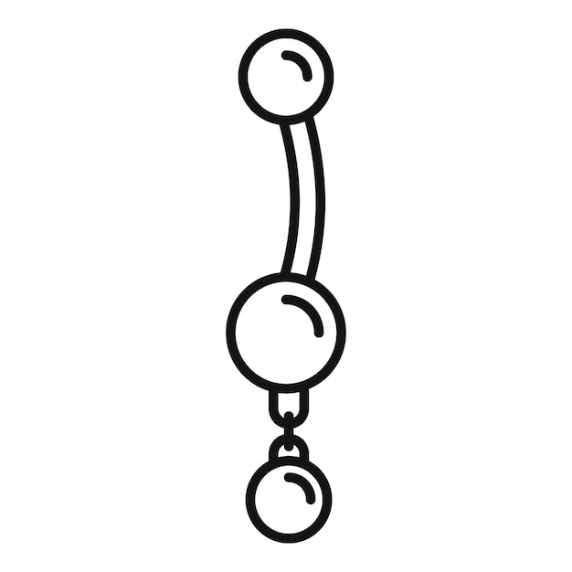 Perlenpiercing-Symbol Umriss des Perlenpiercing-Vektorsymbols für Webdesign isoliert auf weißem Hintergrund