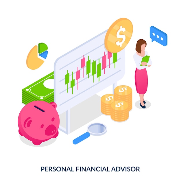 Persönlicher finanzberater. vektor-illustration
