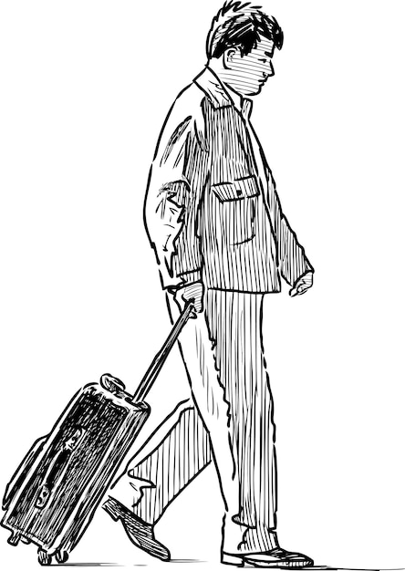 Person mit Koffer