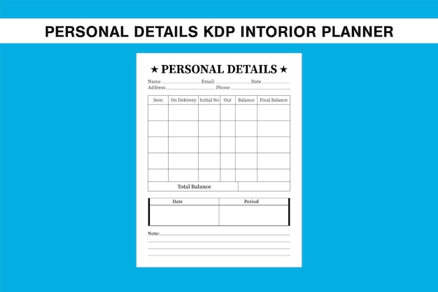 Personalien kdp intorior planner