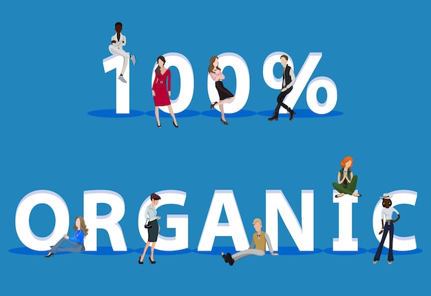 Personen auf 100 organic for web mobile app-präsentationen