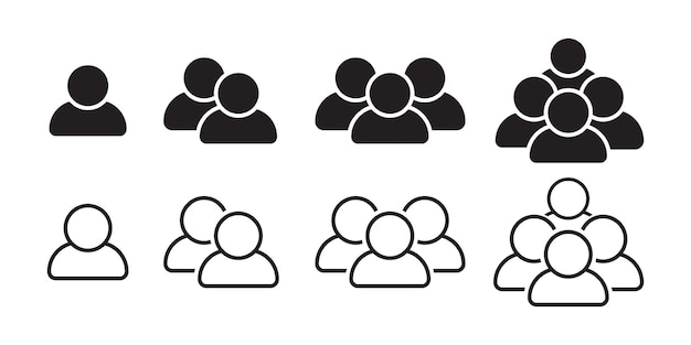 Personen, die das Vektor-Symbol der Gruppe festlegen