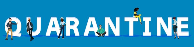 Personen in Quarantäne für Web Mobile App-Präsentationen