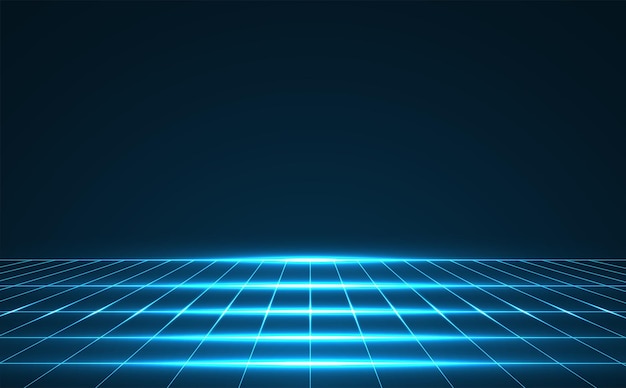 Perspektivisches Raster Abstrakte Wireframe-Landschaft