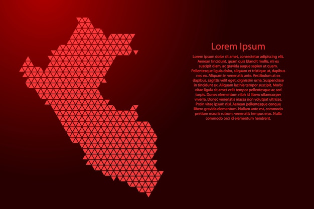 Peru schematische Karte aus roten Dreiecken