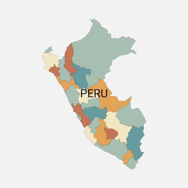 Vektor peru-vektorkarte mit verwaltungsgliederungen