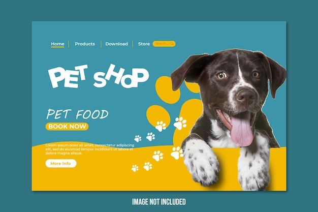 Pet shop landing page vorlage