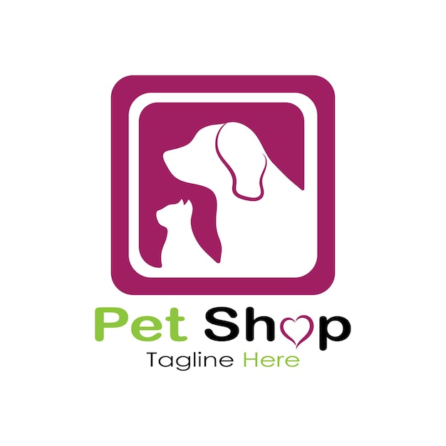 Pet Shop Logo Design Symbol Illustration Vorlage Vektor mit modernem Konzept