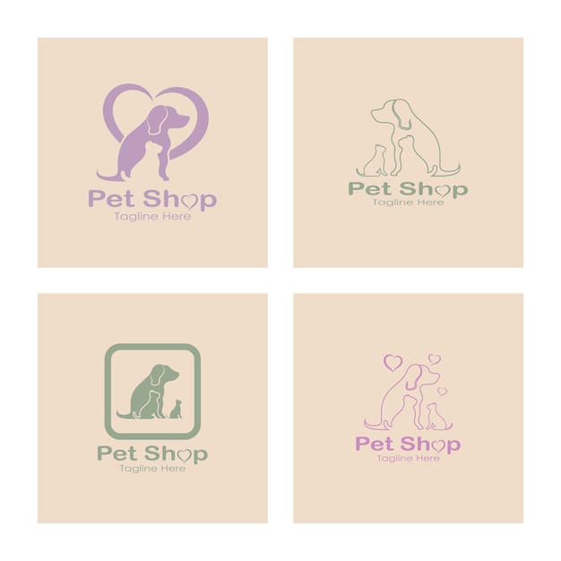 Pet shop logo design symbol illustration vorlage vektor mit modernem konzept