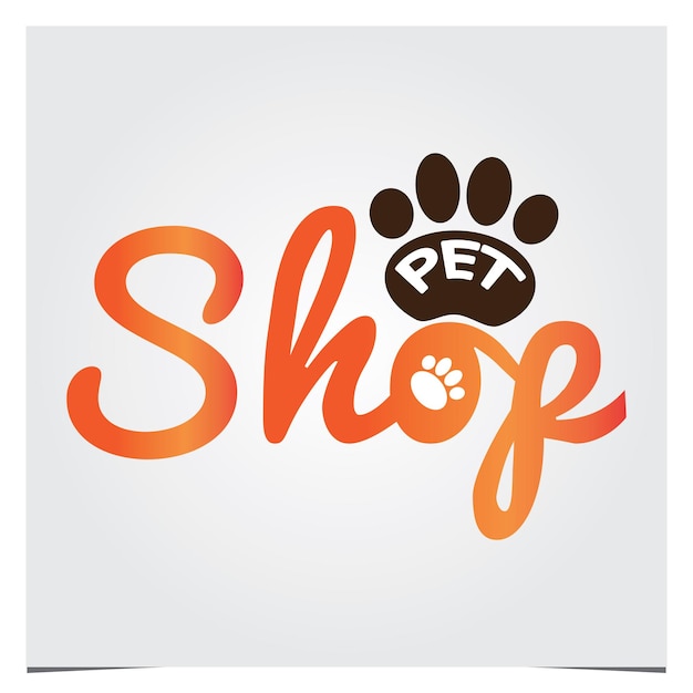 Pet shop logo premium eleganter vorlagenvektor eps 10