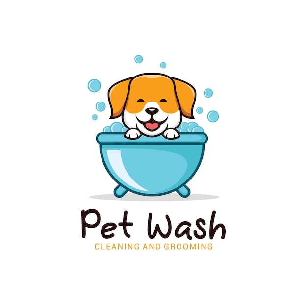 Pet wash logo vektor-design-vorlage