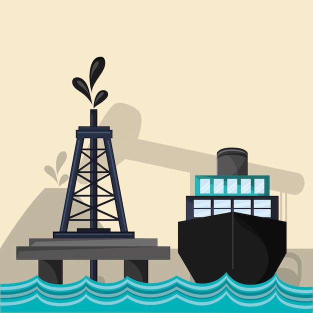 Petroleum öl extraktion und veredelung im zusammenhang mit ikonen bild