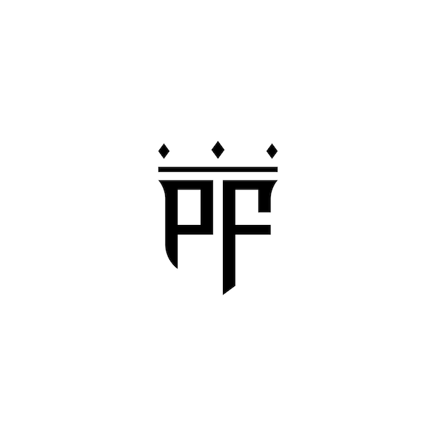 PF-Monogramm-Logo-Design, Buchstabe, Text, Name, Symbol, monochromes Logo, Alphabet-Zeichen, einfaches Logo