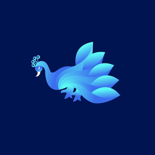 Vektor pfau-vogel-logo