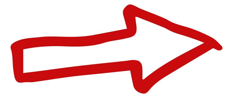 Vektor pfeil-doodle rotes handgezeichnetes richtungselement, isoliert auf weißem hintergrund