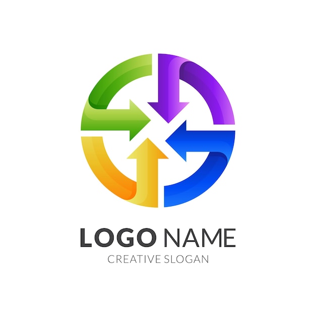 Pfeil-logo mit kreisförmigem design