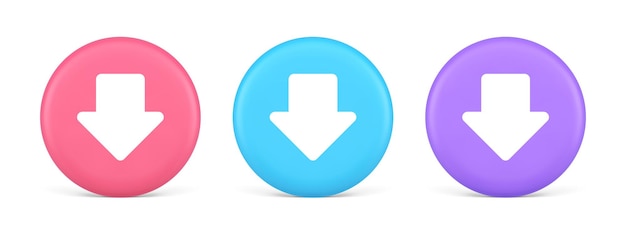 Pfeil nach unten Tastatur Navigation Zeiger Cyberspace Herunterladen von Web-App 3D-Symbol