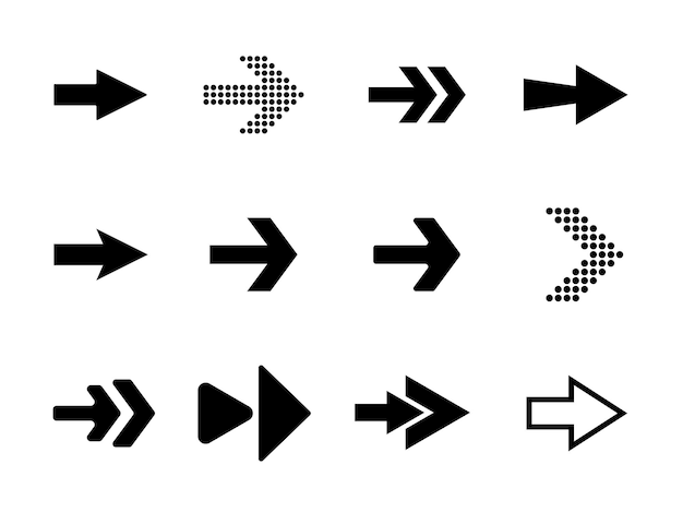 Vektor pfeil-satz-illustrationen pfeilvektor-sammlung pfeil cursor moderne einfache pfeile vektor-illustrationssymbol und -symbol