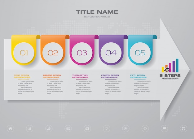 Pfeildiagramm und infografikenelement der zeitleiste.