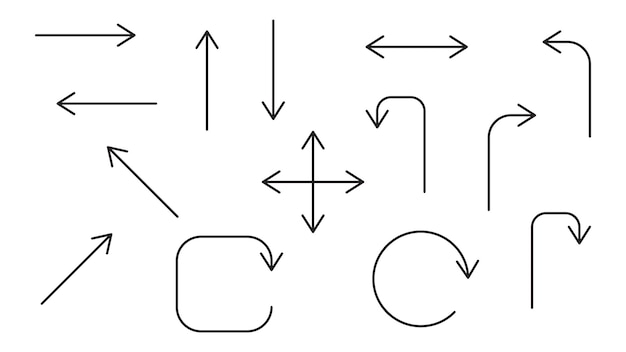Pfeile, die auf weißem Hintergrund abgesondert sind, Richtungszeiger, Symbol-Design-Element