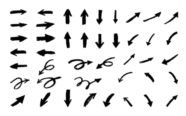 Pfeile große schwarze Set-Icons Pfeilsymbol Pfeil-Vektor-Auflistungssatz Cursor-Pfeile Vektor-Illustration
