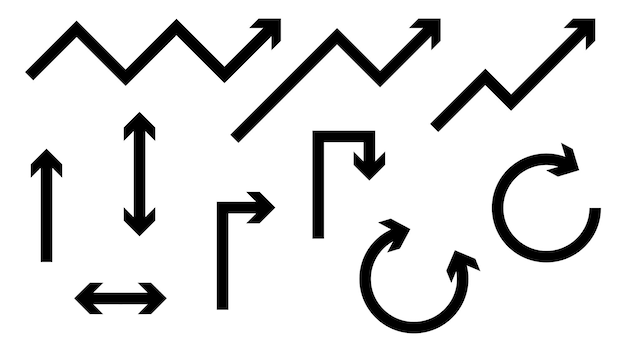 Pfeile isoliert auf weißem hintergrund für grafikdesign-element