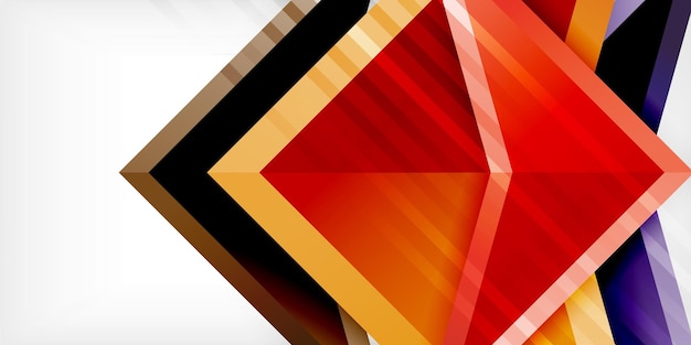 Pfeile mit 3D-Effekt abstrakter Hintergrund Dreiecke auf hellgrauem Hintergrund