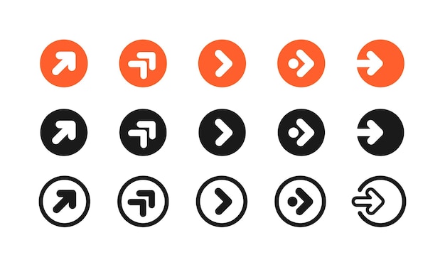 Pfeilschaltflächen-Icon-Set, moderne einfache Pfeilsymbolsammlung