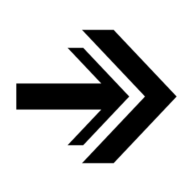 Pfeilsymbol Moderner einfacher Pfeil oder Cursor Flacher Stil des Richtungspfeils isoliert auf weißem Hintergrund Vektorillustration