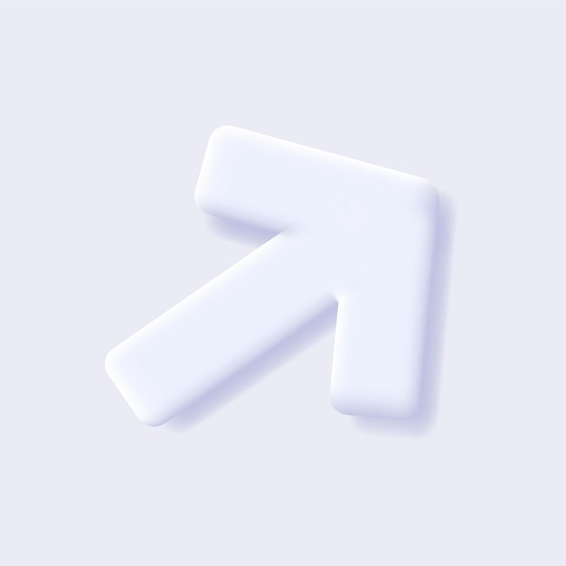 Pfeilzeichen Volumen 3D-Symbol des weißen Pfeils