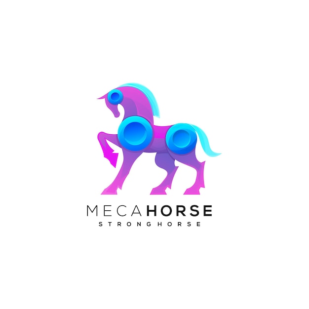 Pferd bunte farbverlauf logo illustration