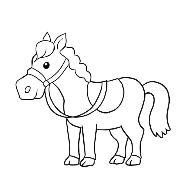 Pferd cartoon tier niedlich kawaii gekritzel malvorlagen zeichnung