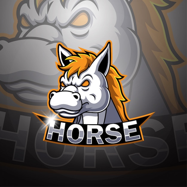 Pferd esport maskottchen logo