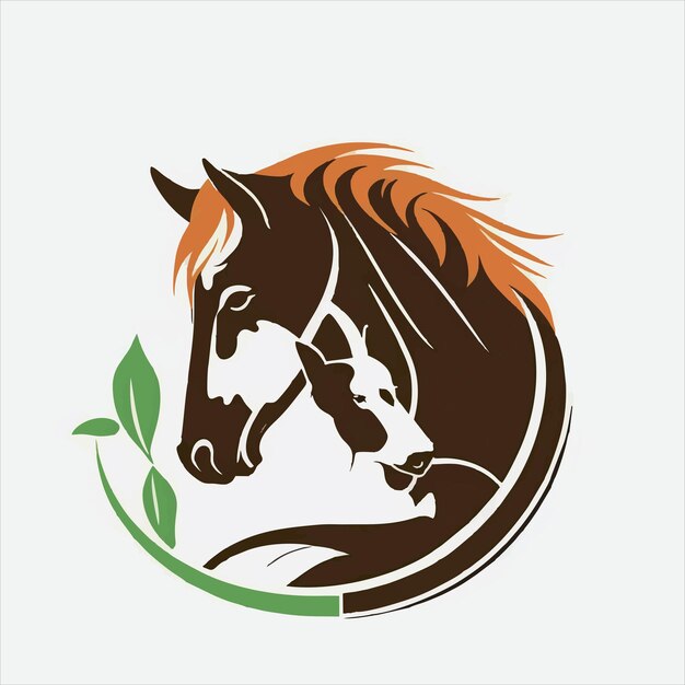 Pferd, Hund, Katze, Tier, Logo, Design, Vektor, Template