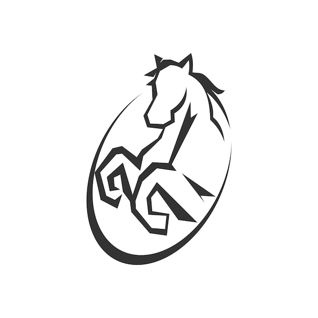 Pferd-Logo-Vorlage, Symbol-Illustration, Markenidentität, isolierte und flache Illustration, Vektorgrafik