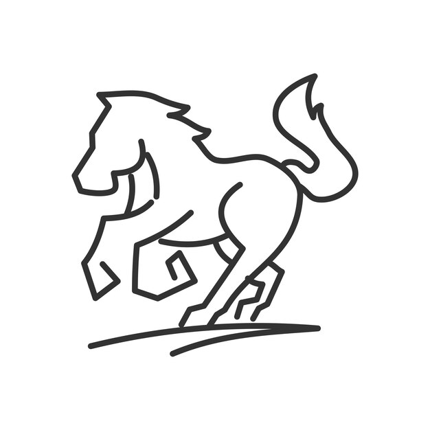 Pferd-logo-vorlage, symbol-illustration, markenidentität, isolierte und flache illustration, vektorgrafik