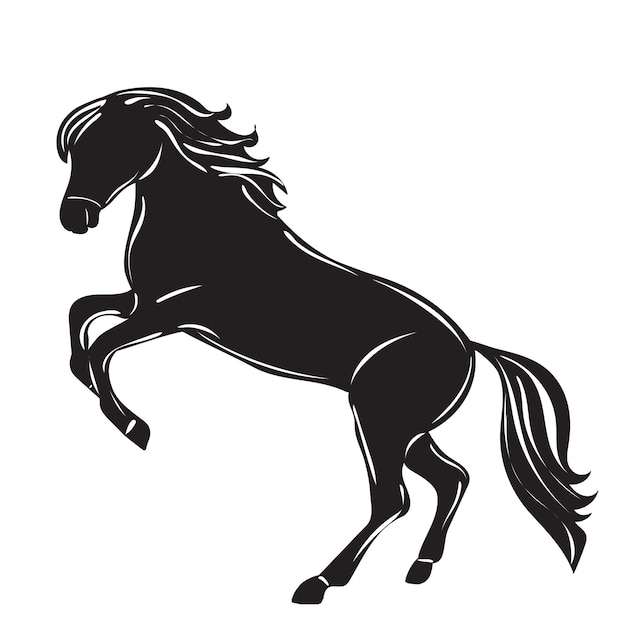 Pferd-silhouette auf weißem hintergrund isoliert