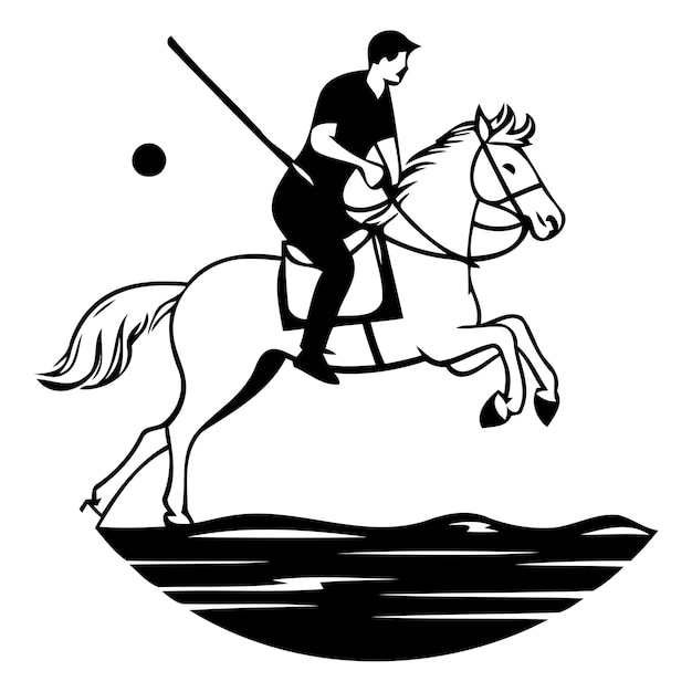 Vektor pferde- und reitervektorillustration reitsport-logo-design