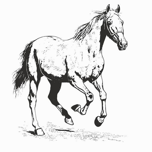Vektor pferdeskizze handgezeichnete illustration eines pferdes