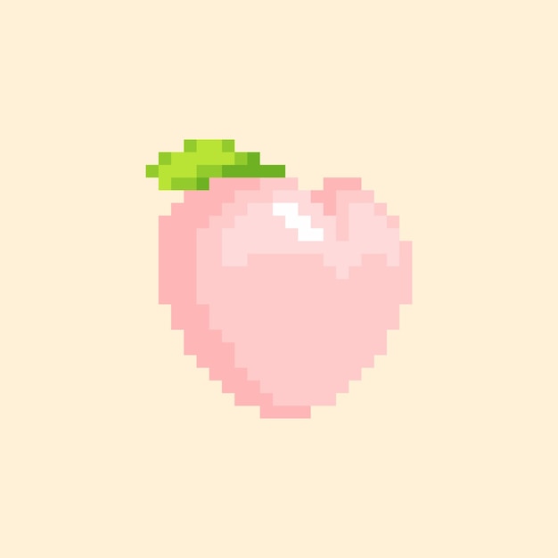 Pfirsichfrucht-pixelkunststil