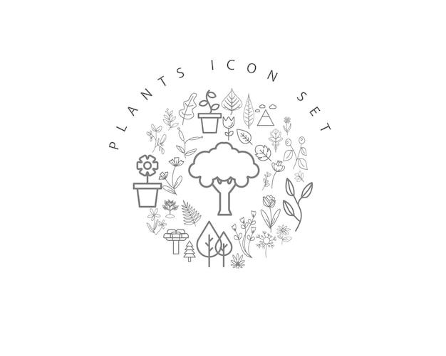 Pflanzen-Icon-Set-Design