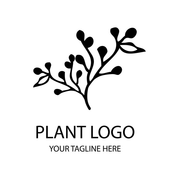 Pflanzensilhouette schwarz und weiß