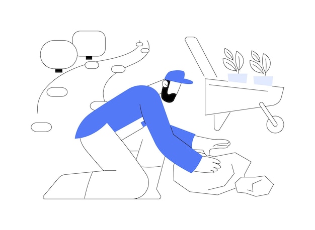Pflasterarbeiten abstrakte Konzeptvektorillustration