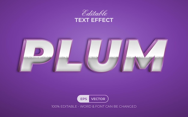 Pflaumentexteffektstil Bearbeitbarer Texteffekt